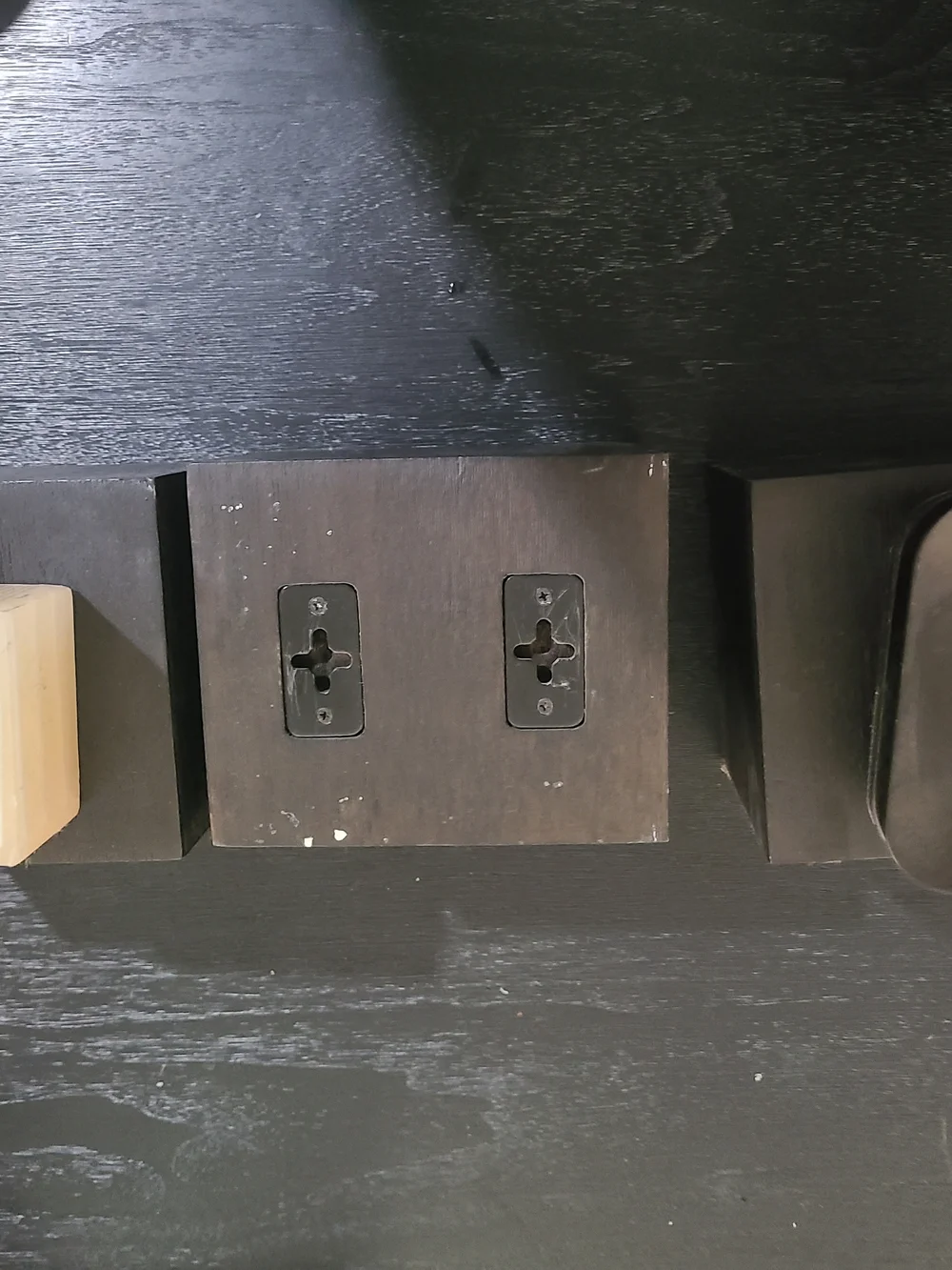 Set of 3 Black Wooden Display Blocks From West Elm